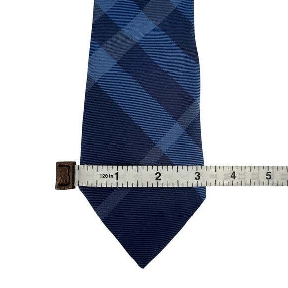 BURBERRY Manston Exploded Check Silk Tie in Dark Blue - Picture 9 of 9